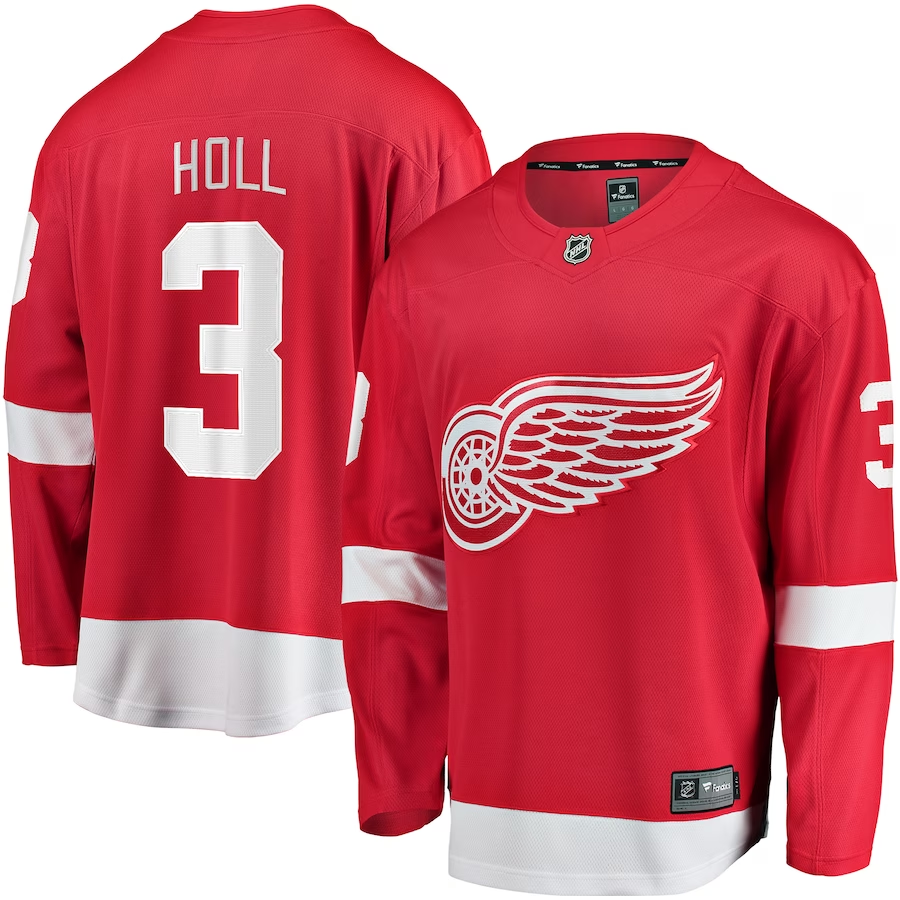 Men's Detroit Red Wings Justin Holl #3 Red Home Breakaway Jersey Men's Detroit Red Wings Justin Holl #3 Red Home Breakaway Jersey